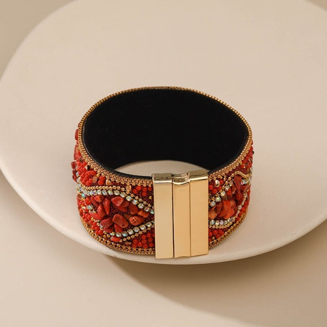 Natural Stone Cuff Bracelet for Women
