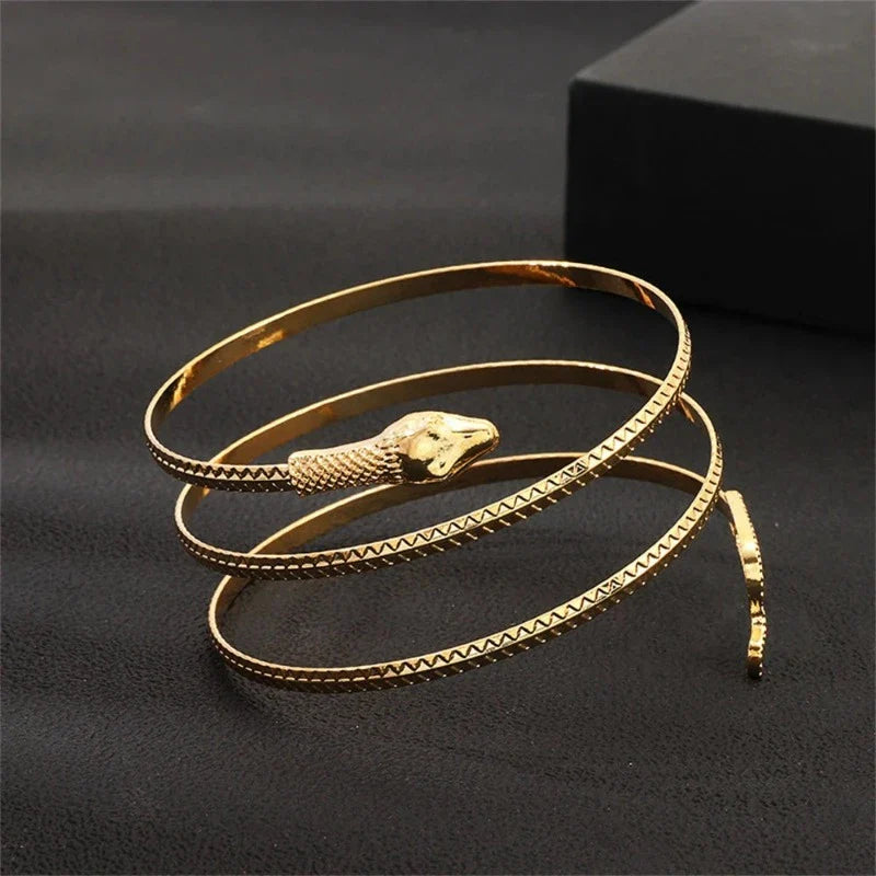 Women's Snake Cuff Bracelet Reptile Gold