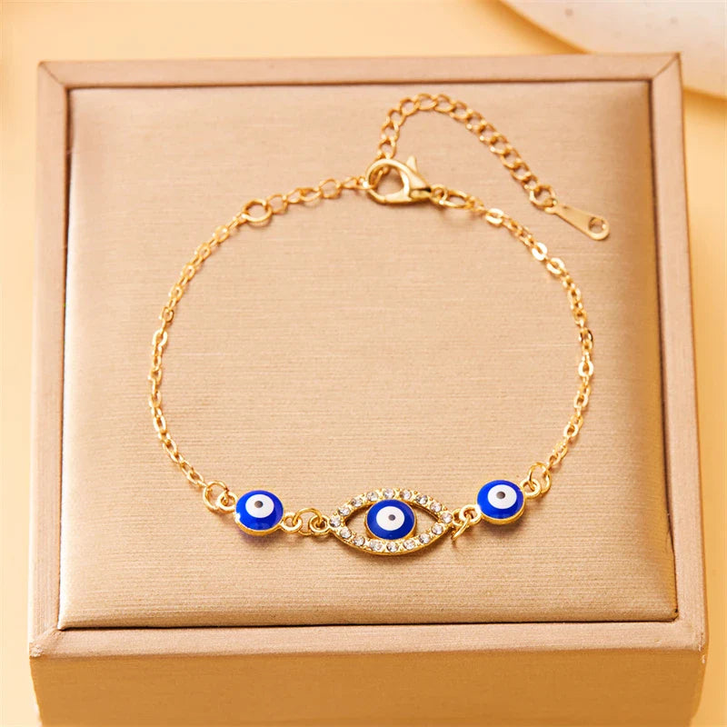 Blue Turkish Evil Eye Zircon Bracelet