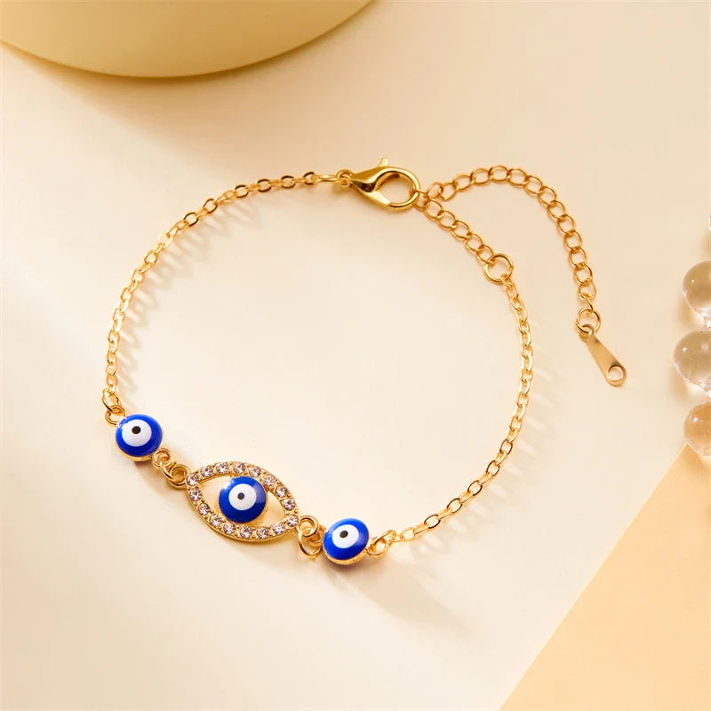 Blue Turkish Evil Eye Zircon Bracelet