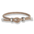 Bracelet moderne en corde tressée avec nœud  beige