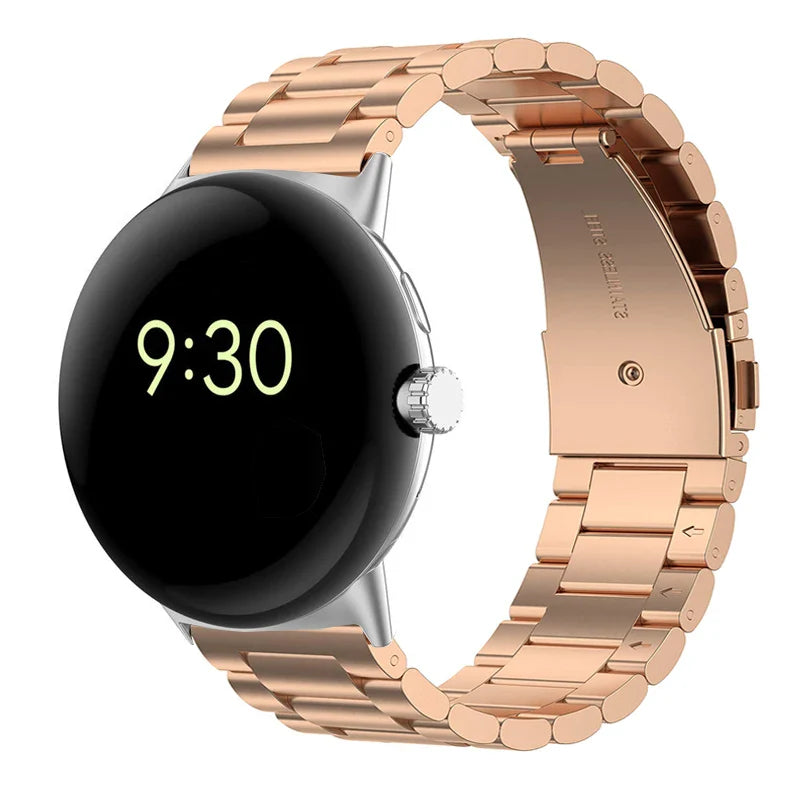 Tempered Steel Watch Strap Smartwatch Google Pixel Watch 1 & 2 rose gold