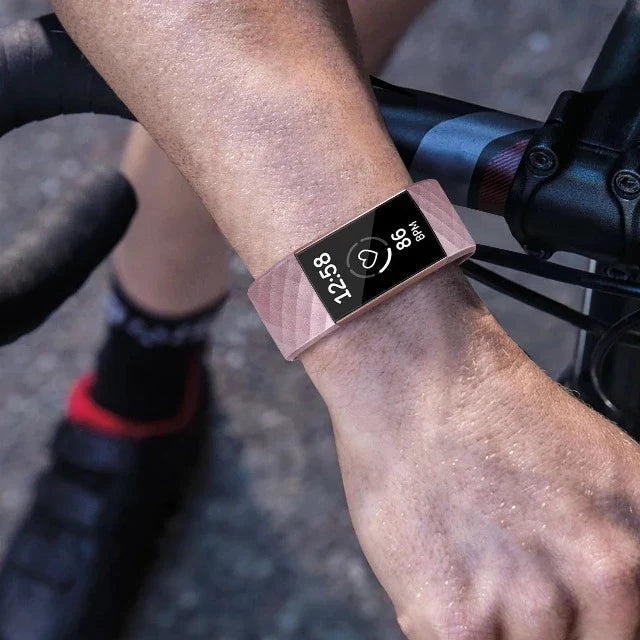 Fitbit Charge 3 & Charge 4 Watch Band pink gold glitter