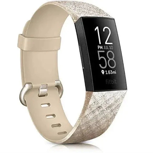 Fitbit Charge 3 & Charge 4 Watch Band gold glitter