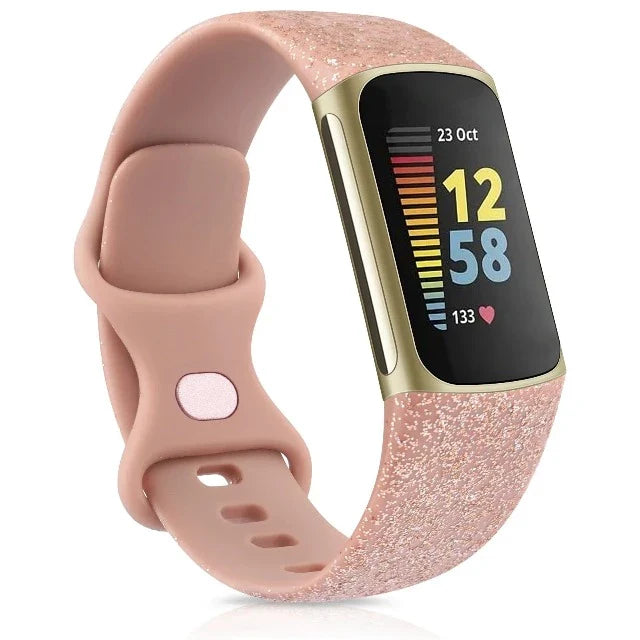 Fitbit Charge 5 Watch Strap Shiny Rose Gold