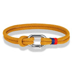 Bracelet nautique en corde tressée avec nœud pour homme ou femme jaune