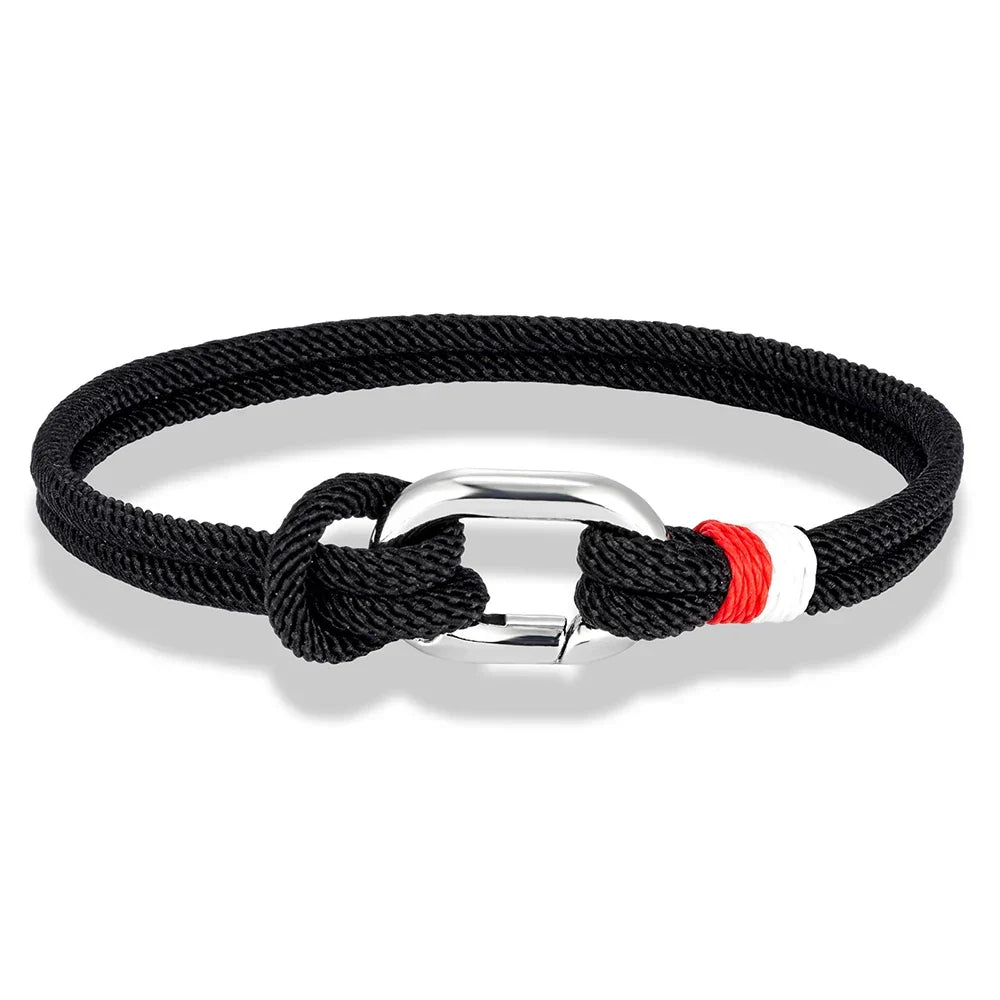 Bracelet nautique en corde tressée avec nœud pour homme ou femme