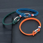Bracelet nautique en corde tressée avec nœud pour homme ou femme orange