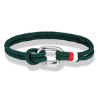 Bracelet nautique en corde tressée avec nœud pour homme ou femme vert