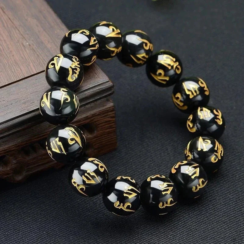 Black Buddhist Amulet Chain Bracelet