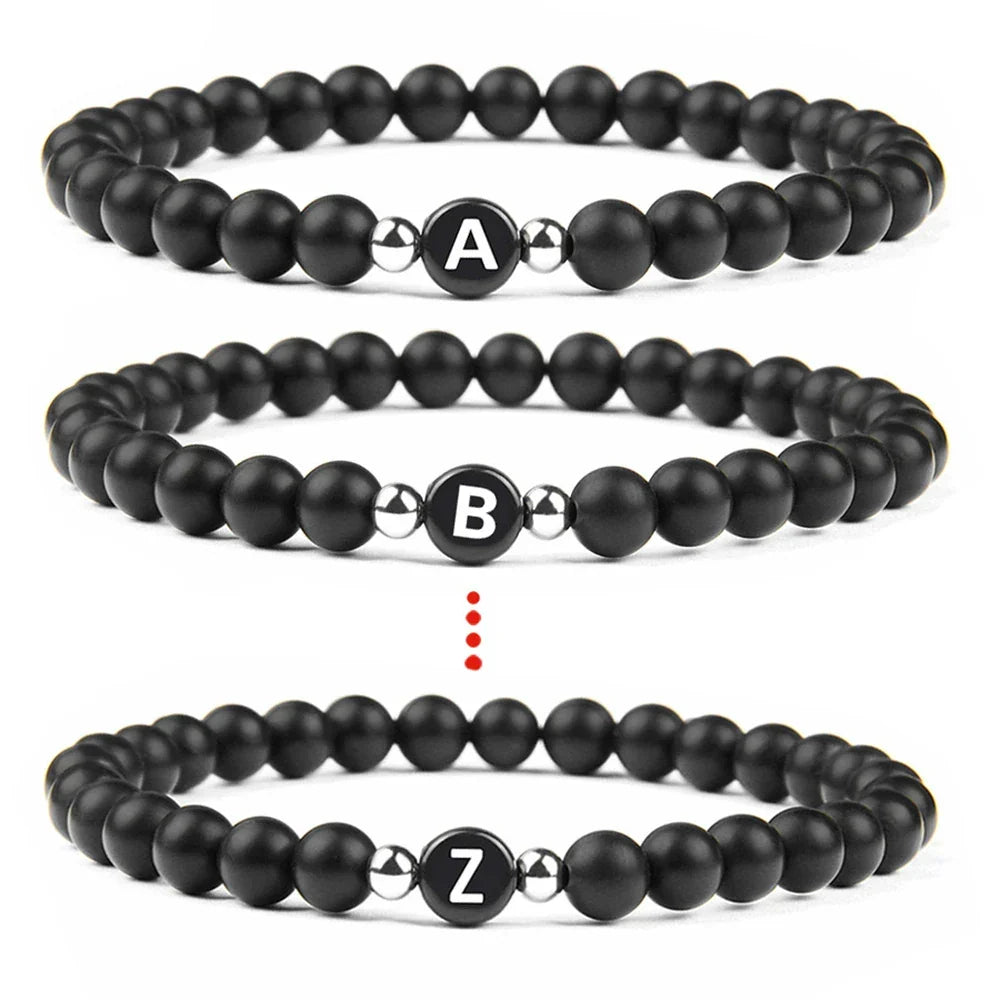 Bracelet noir initiale