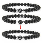 Bracelet noir initiale