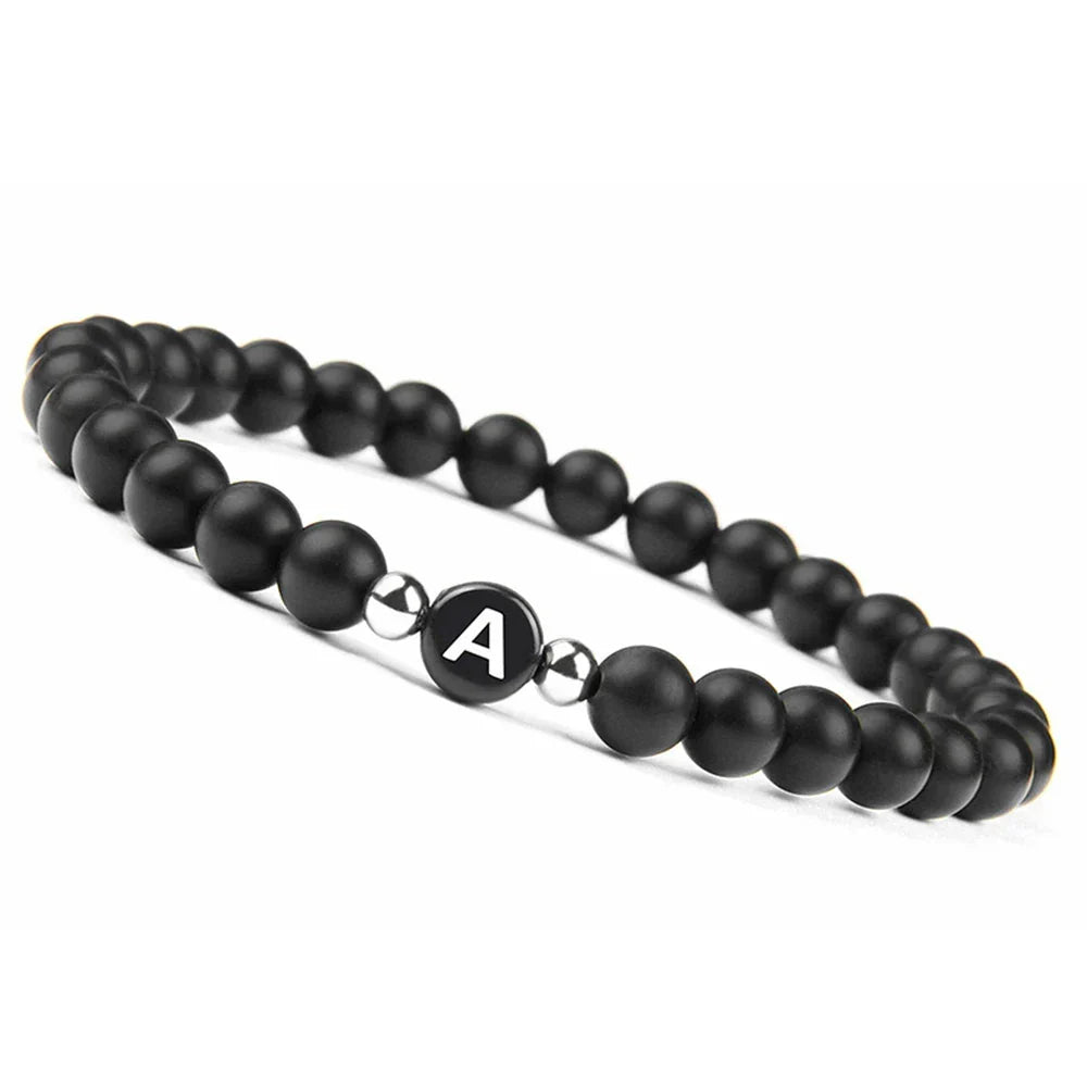 Bracelet noir initiale a