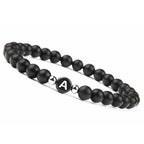 Bracelet noir initiale a