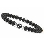 Bracelet noir initiale b