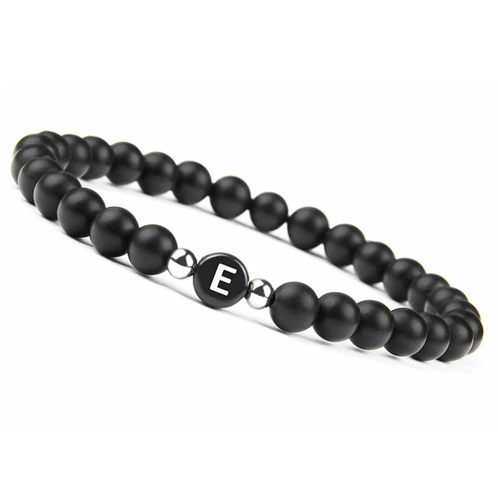 Bracelet noir initiale e