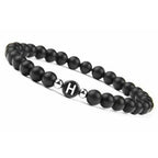 Bracelet noir initiale h