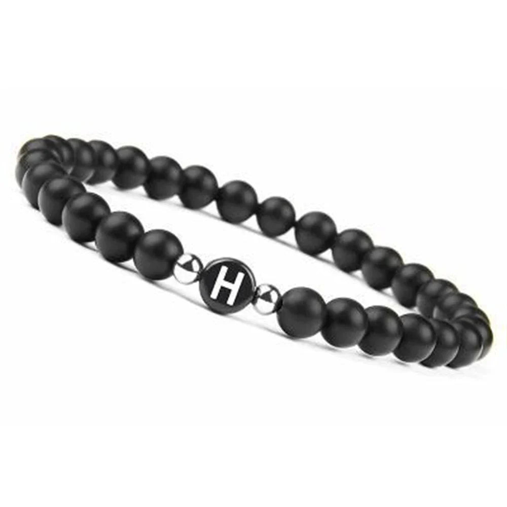Bracelet noir initiale h