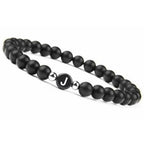 Bracelet noir initiale j
