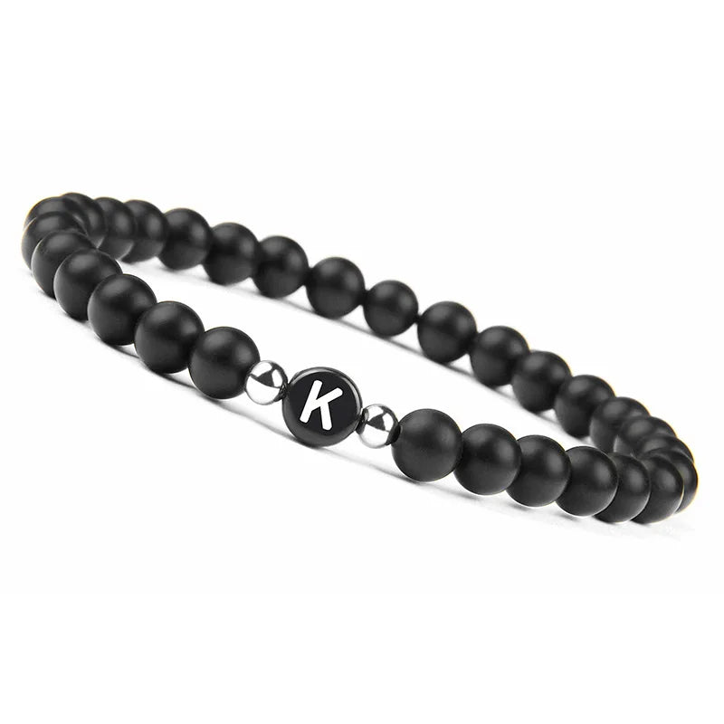 Bracelet noir initiale k