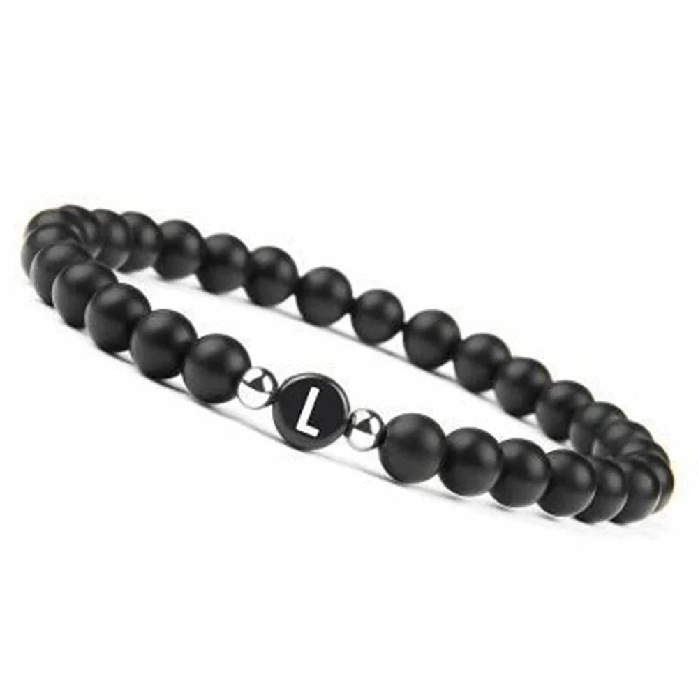 Bracelet noir initiale l