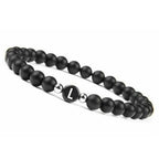 Bracelet noir initiale l