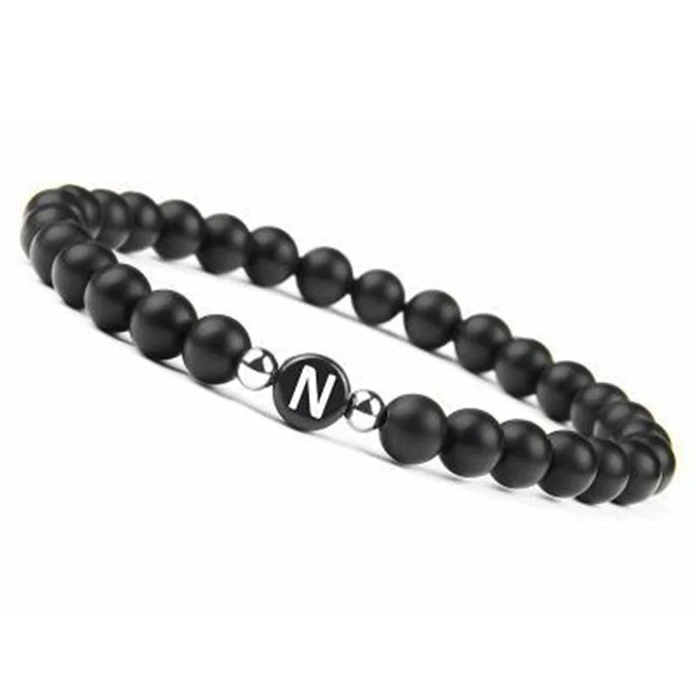 Bracelet noir initiale n
