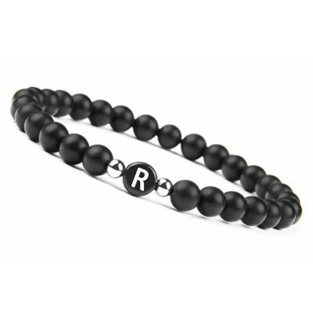 Bracelet noir initiale r