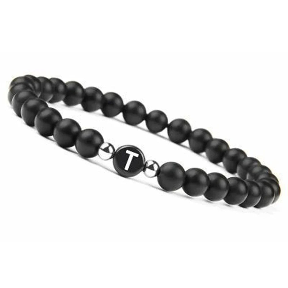 Bracelet noir initiale t