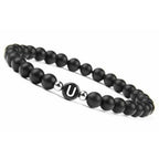 Bracelet noir initiale u