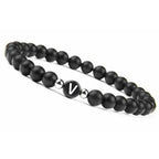 Bracelet noir initiale v