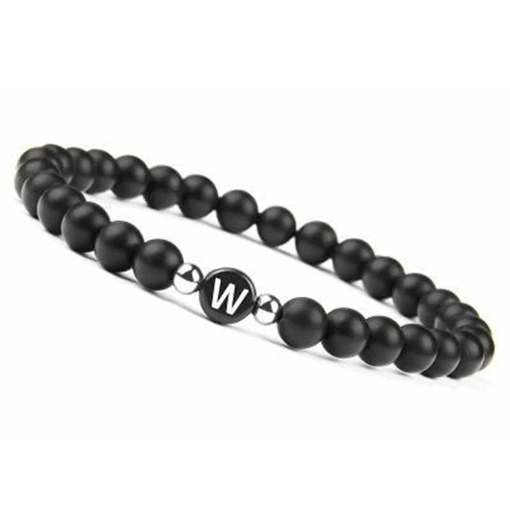Bracelet noir initiale w