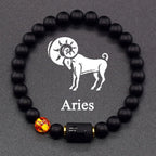 Black Bracelet Zodiac Sign Astro Black 12 Constellations Aries