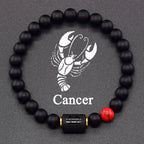 Black Bracelet Zodiac Sign Astro Black 12 Constellations Cancer