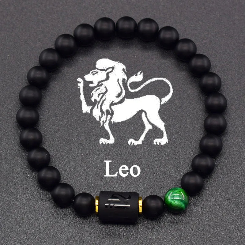 Black Bracelet Zodiac Sign Astro Black 12 Constellations Leo
