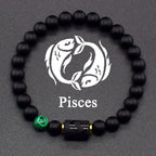 Black Bracelet Zodiac Sign Astro Black 12 Constellations Pisces
