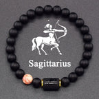 Black Bracelet Zodiac Sign Astro Black 12 Constellations Sagittarius