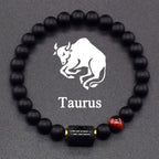 Black Bracelet Zodiac Sign Astro Black 12 Constellations Taurus