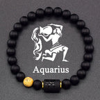 Black Bracelet Zodiac Sign Astro Black 12 Constellations Aquarius