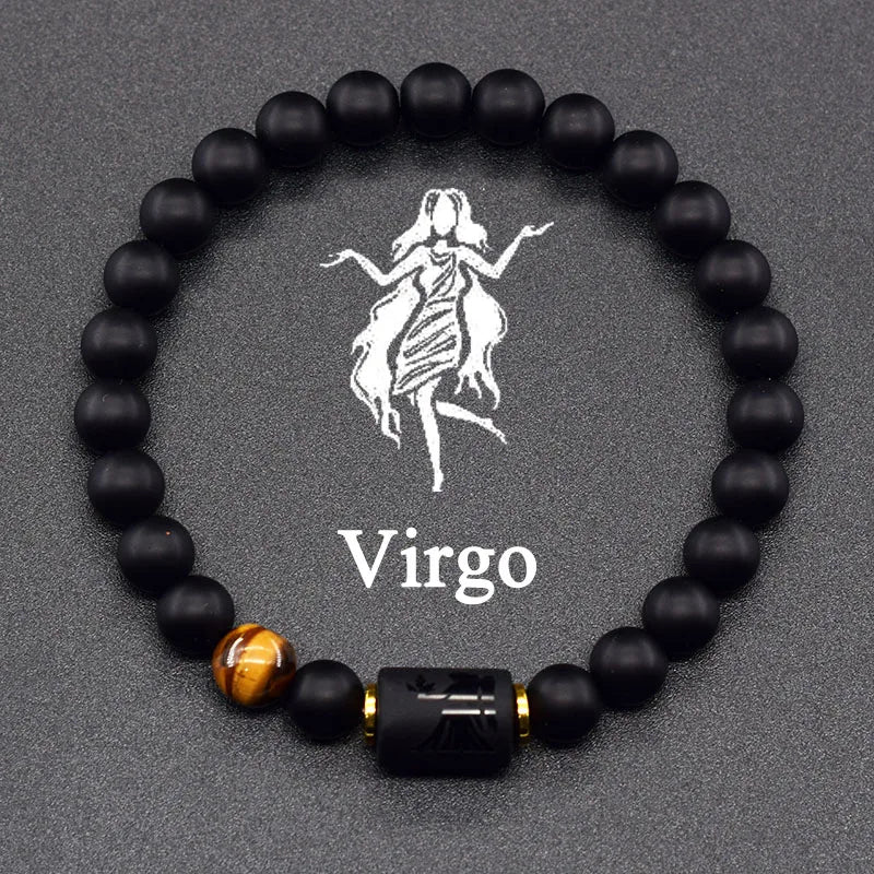 Black Bracelet Zodiac Sign Astro Black 12 Constellations Virgo