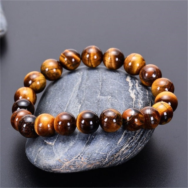 Tiger Eye Chain Bracelet for Men and Women Protection against Negative Energies, Relaxation, Stress Reduction
