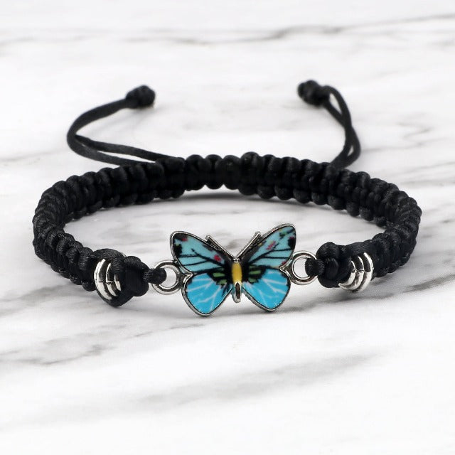 Blue Black Butterfly Bracelet