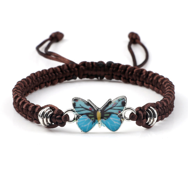 Blue Brown Butterfly Bracelet