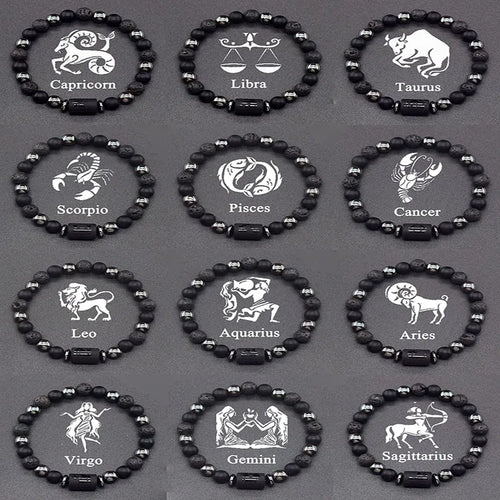 Zodiac Sign Bead Bracelet 12 Constellations