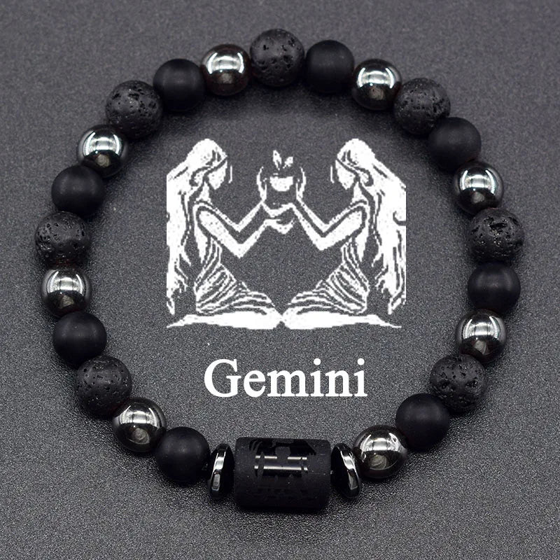 Zodiac Sign Bead Bracelet 12 Constellations Gemini