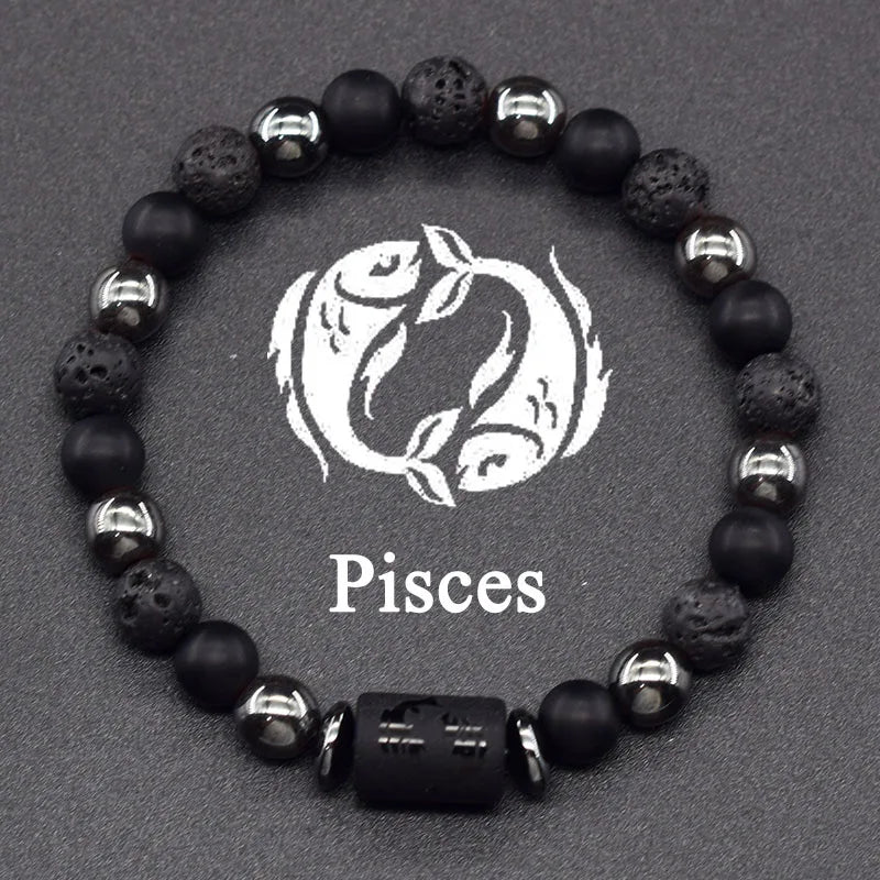 Zodiac Sign Bead Bracelet 12 Constellations Pisces