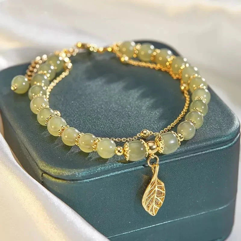 Green Leaf Beaded Bracelet