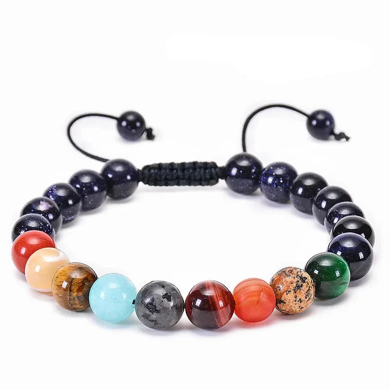 7 Chakras Stone & Hematite Bracelet