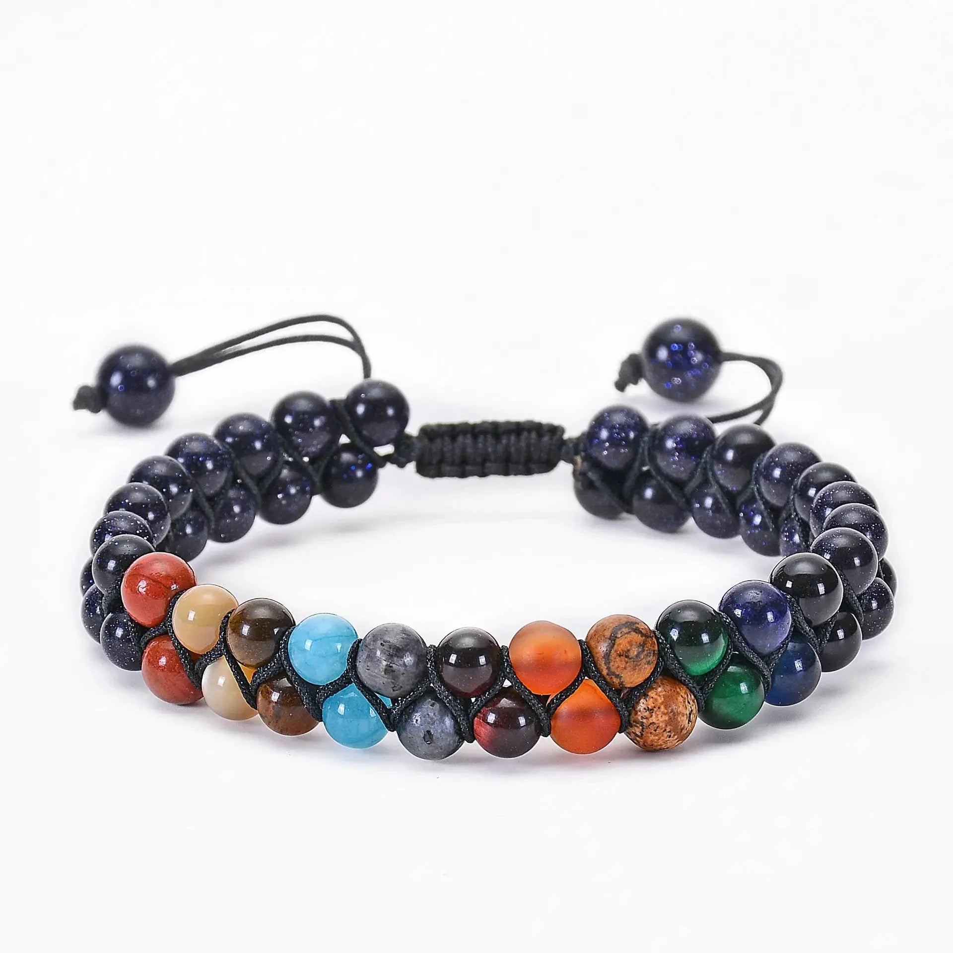 Black 7 Chakra Stone Bracelet