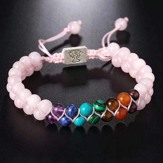 Pink 7 Chakra Stone Bracelet